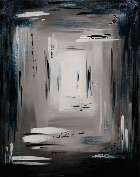 Peinture intitulée "PORTE BLEUTEE" par Valérie Drouet, Œuvre d'art originale, Acrylique