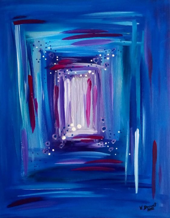 Painting titled "douceur-bleutee.jpg" by Valérie Drouet, Original Artwork, Acrylic