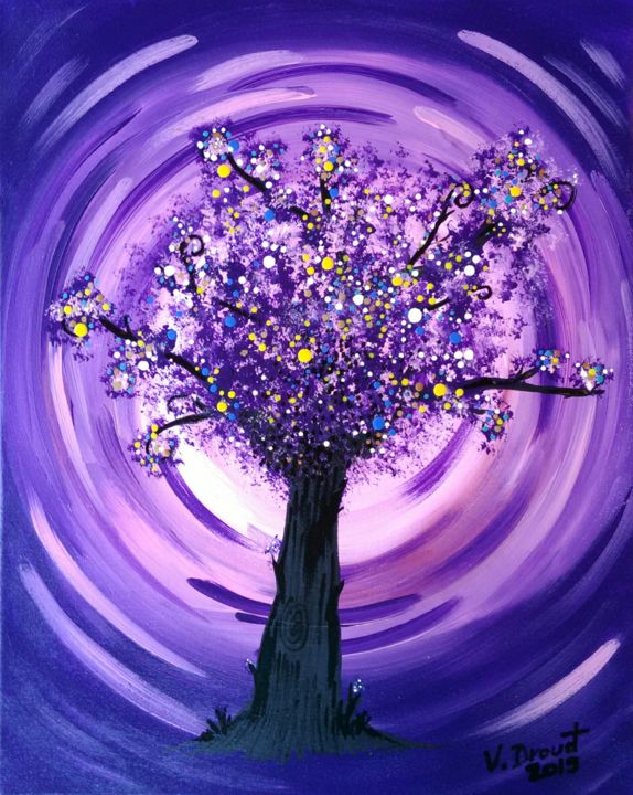 Peinture intitulée "ARBRE DOUCEUR" par Valérie Drouet, Œuvre d'art originale, Acrylique