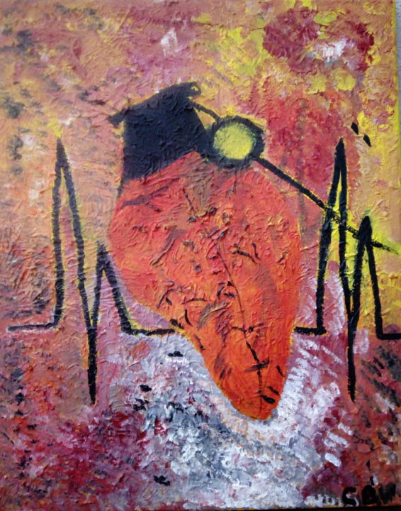 Painting titled "ABOUT HEART.." by Cinzia Barresi, Original Artwork, Acrylic