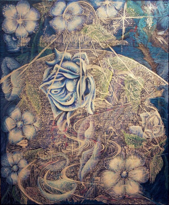Painting titled "Una Rosa Spezzata" by Cinzia Quadri, Original Artwork, Oil