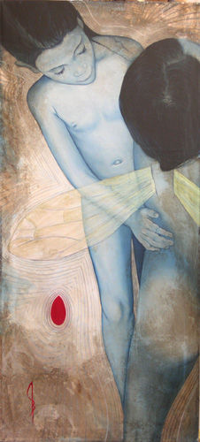 Painting titled "carousel n.2 (escap…" by Cinzia Marotta, Original Artwork, Oil