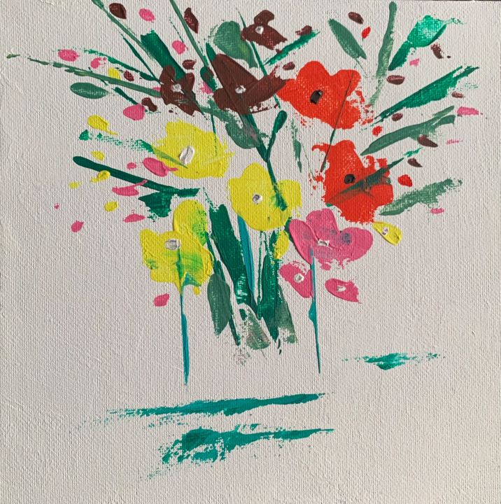 Painting titled "Hope" by Bianca Cirlejan, Original Art, Acrylic Mounted on Cardboard