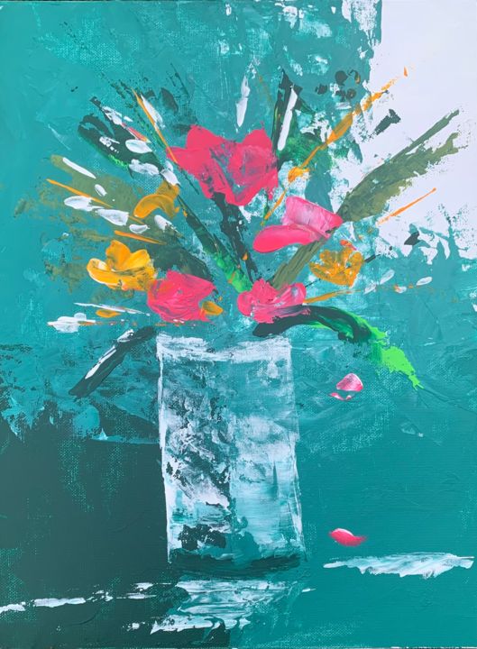 Painting titled "Full of joy" by Bianca Cirlejan, Original Art, Acrylic