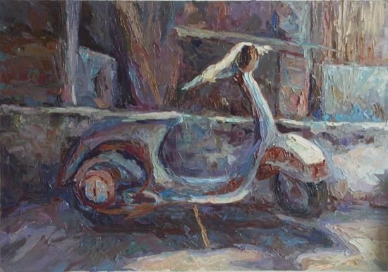 Pittura intitolato "vespa" da Ciro Dalessio, Opera d'arte originale,