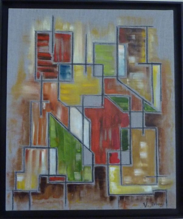Painting titled "TRANSPARENCE" by Viviane Aubouy, Original Artwork, Oil