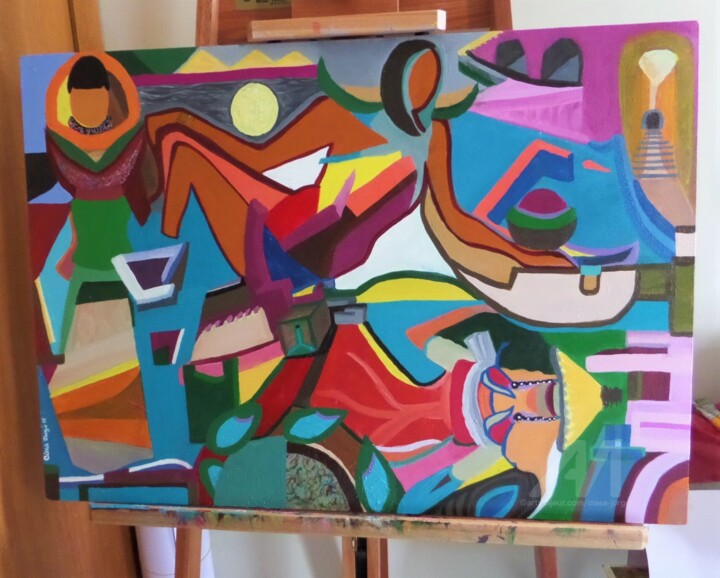 Pintura intitulada "Figuras" por Cissa Jorge, Obras de arte originais, Acrílico