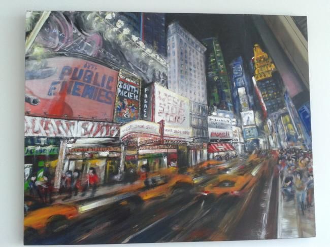 Painting titled "New York motion blur" by Silaverde, Original Artwork