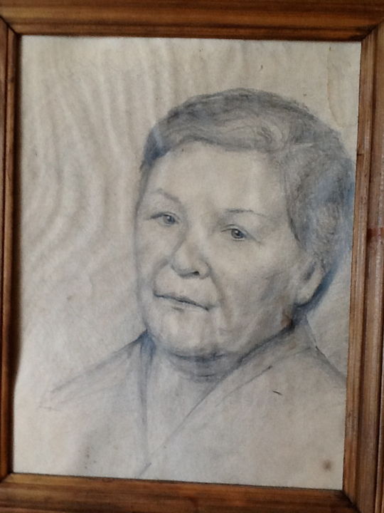 Drawing titled "Портрет мамы" by Vera Tsivenkova, Original Artwork, Pencil