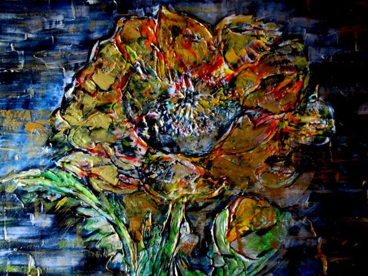 Картина под названием "WILD POPPY FLOWER" - Cj Arts, Подлинное произведение искусства, Акрил