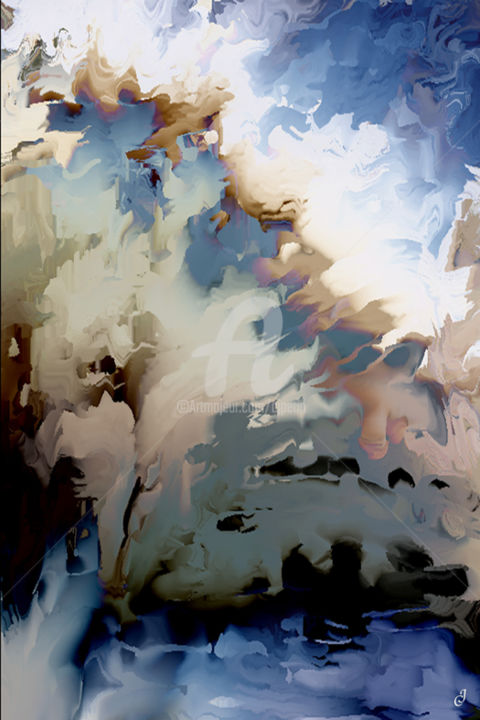 Arts numériques intitulée "Fin d'orage" par Cj Perin, Œuvre d'art originale, Peinture numérique