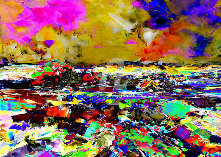 Arts numériques intitulée "Un épisode cévennol" par Cj Perin, Œuvre d'art originale, Peinture numérique