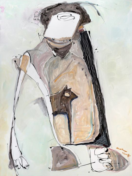 Pintura titulada "The old Man and His…" por Jiri Havlik, Obra de arte original, Acrílico
