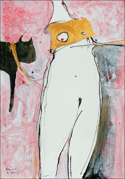 Painting titled "Black Dog" by Jiri Havlik, Original Artwork, Acrylic