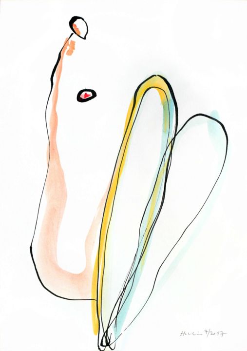 Σχέδιο με τίτλο "Nude III." από Jiri Havlik, Αυθεντικά έργα τέχνης, Μελάνι