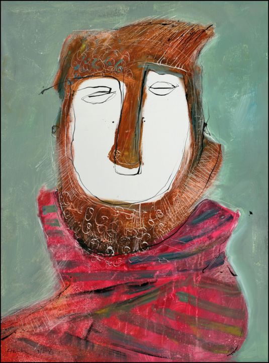 Painting titled "The Old Man (Ed)" by Jiri Havlik, Original Artwork, Acrylic