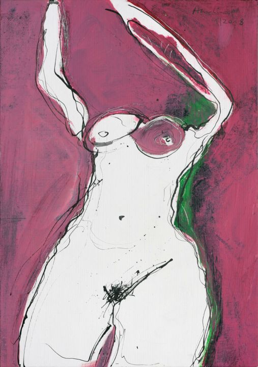 Painting titled "V. (Nude)" by Jiri Havlik, Original Artwork, Acrylic