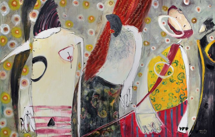 Malerei mit dem Titel "Carnival" von Jiri Havlik, Original-Kunstwerk, Acryl