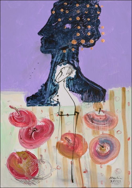 Pittura intitolato "Double Portrait" da Jiri Havlik, Opera d'arte originale, Acrilico