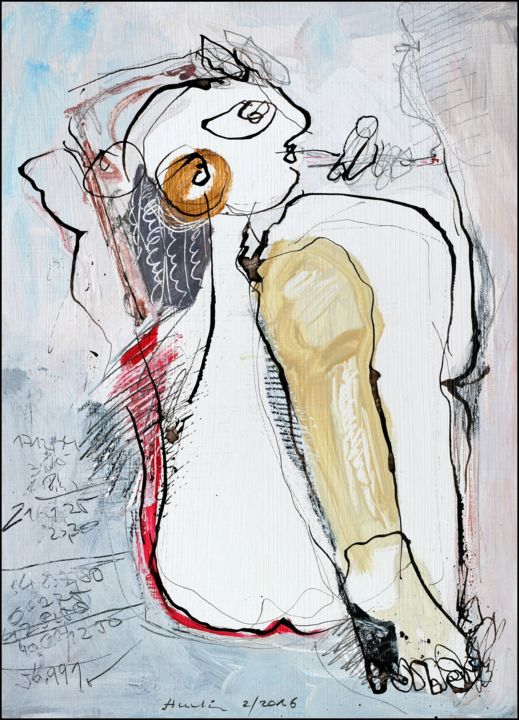 Pittura intitolato "Cigarette" da Jiri Havlik, Opera d'arte originale, Acrilico