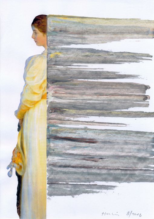 "Lydia" başlıklı Kolaj Jiri Havlik tarafından, Orijinal sanat, Zamklı boya
