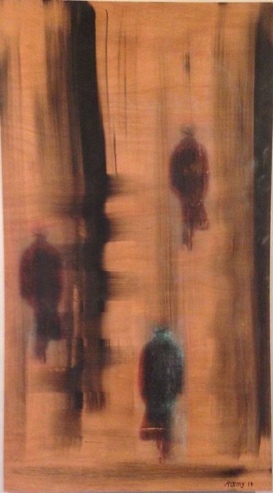Painting titled "emigrant" by Roemy, Original Artwork, Acrylic