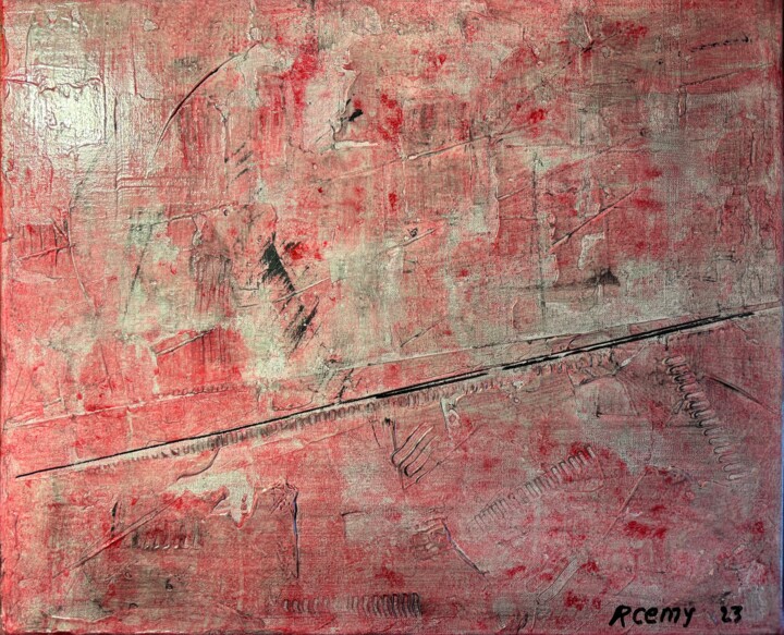 Pintura titulada "rouge" por Roemy, Obra de arte original, Acrílico Montado en Bastidor de camilla de madera