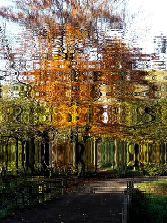 Photographie intitulée "Un Automne pas comm…" par Gaudi .C, Œuvre d'art originale, Photographie manipulée
