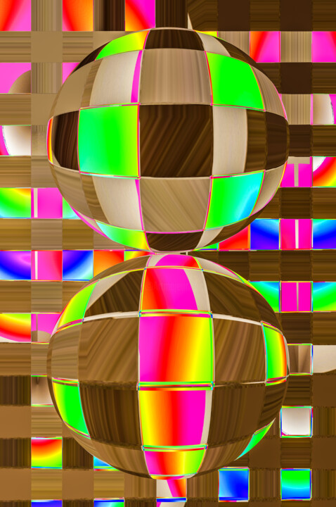 Arts numériques intitulée "Rainbow Planètes" par Gaudi .C, Œuvre d'art originale, Travail numérique 2D