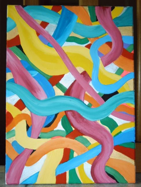 Peinture intitulée "Serpentins" par Clacla, Œuvre d'art originale