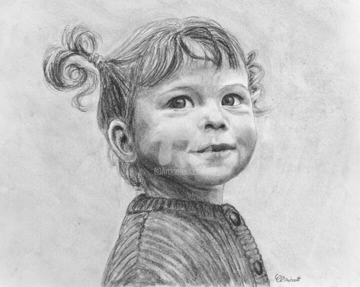 Dessin intitulée "Jessica : La fille…" par Claire Arnoult, Œuvre d'art originale, Graphite