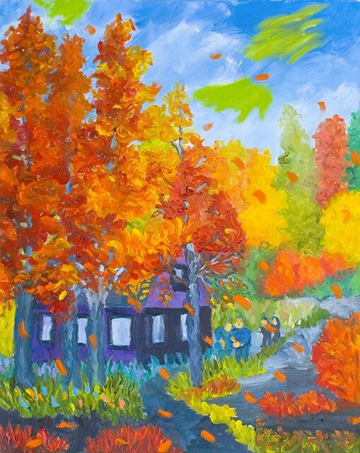 Peinture intitulée "Doux automne 2" par Claire Bizier, Œuvre d'art originale