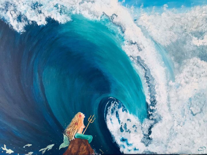 Peinture intitulée "La Petite Sirène" par Lun'Artist, Œuvre d'art originale, Acrylique