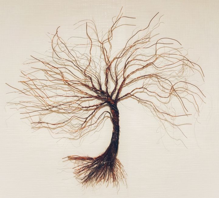 Scultura intitolato "L'arbre - 3" da Claire Savail, Opera d'arte originale, Metalli