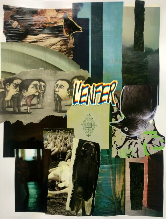 Коллажи под названием "L'Enfer" - Claire Gary Dalle, Подлинное произведение искусства, Коллажи