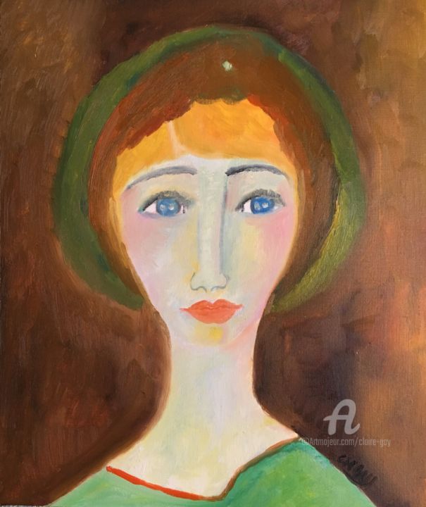 Painting titled ""Suzanna"" by Claire Marie Gay, Original Artwork, Oil Mounted on Wood Panel