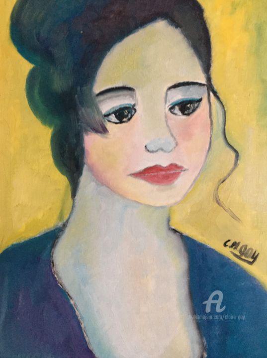 Painting titled ""Fanny"" by Claire Marie Gay, Original Artwork, Oil Mounted on Wood Panel