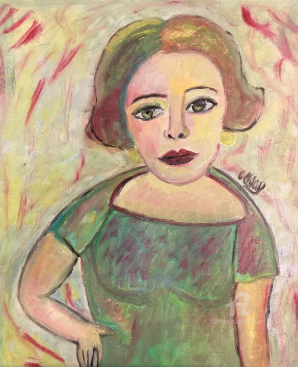 Painting titled ""Kalinka"" by Claire Marie Gay, Original Artwork, Oil Mounted on Wood Panel