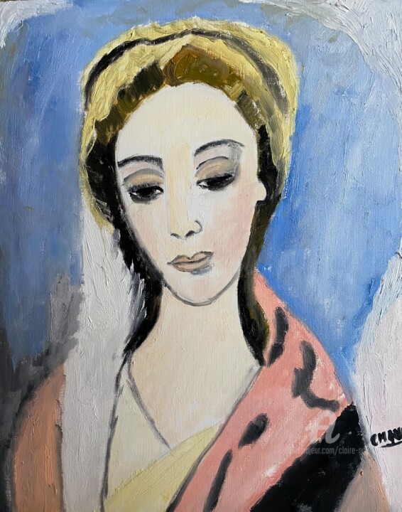 Pittura intitolato ""Madre"" da Claire Marie Gay, Opera d'arte originale, Olio Montato su Pannello di legno
