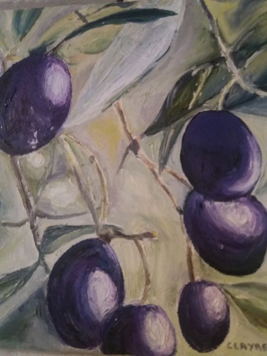 Painting titled "Olives de Nyons" by Clayre Paris, Original Artwork, Oil
