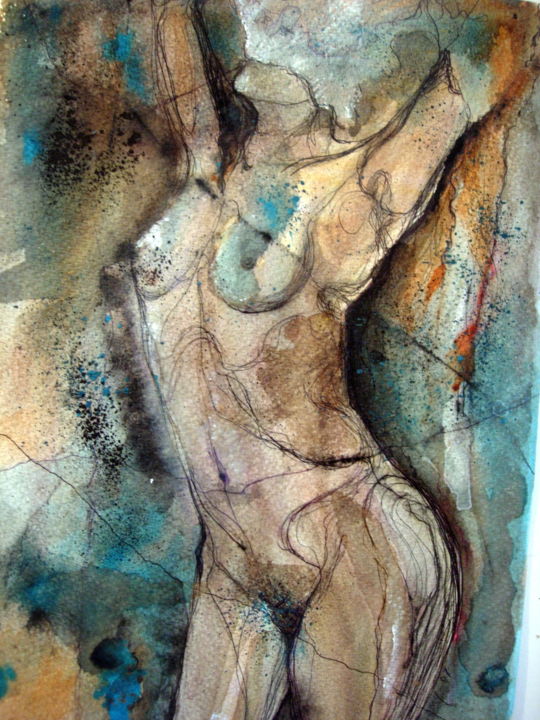 Painting titled "Woman undressing" by Claire Mcinnerny, Original Artwork, Digital Photography