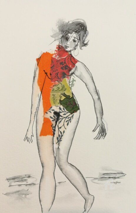 Drawing titled "Mariana-08" by Claire Mériel, Original Artwork, Paper