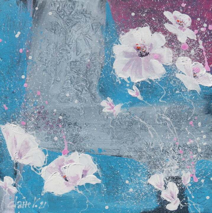 Peinture intitulée "fleurs d'écume" par Claire Morand, Œuvre d'art originale, Acrylique