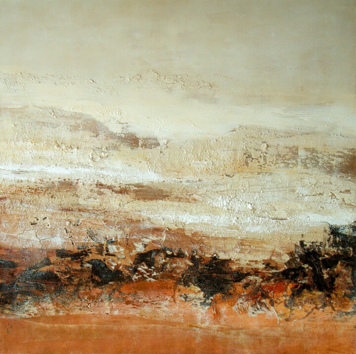 Pittura intitolato "Horizon lointain" da Claire Rodriguez, Opera d'arte originale, pigmenti Montato su Telaio per barella in…
