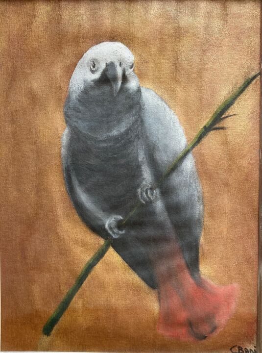 Peinture intitulée "Drôle d’oiseau" par Claire Badia, Œuvre d'art originale, Huile Monté sur Carton