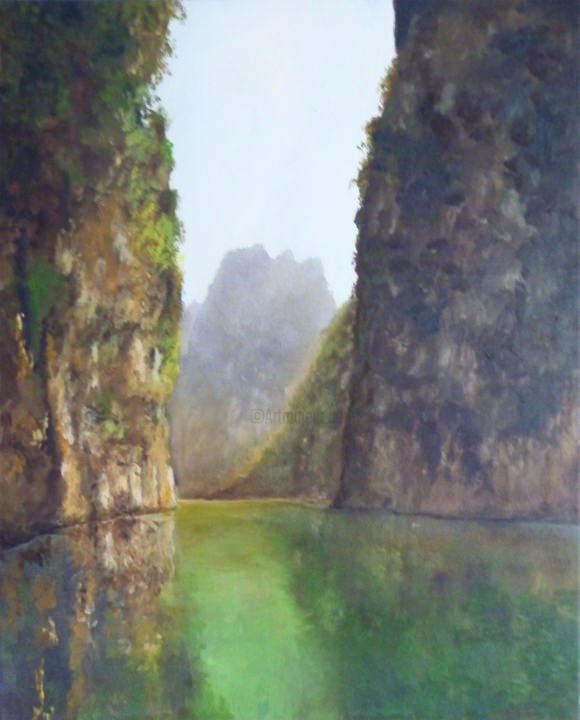Peinture intitulée "PhangNgah" par Claire Duchaine, Œuvre d'art originale, Huile