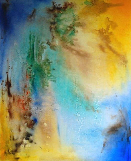 Painting titled "UN AUTRE MONDE" by Claire Hamant, Original Artwork, Oil