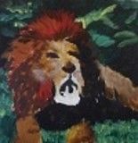 Painting titled "Le lion" by Claire Lien, Original Artwork