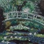 Pintura titulada "Le pont fleuri" por Claire Lien, Obra de arte original