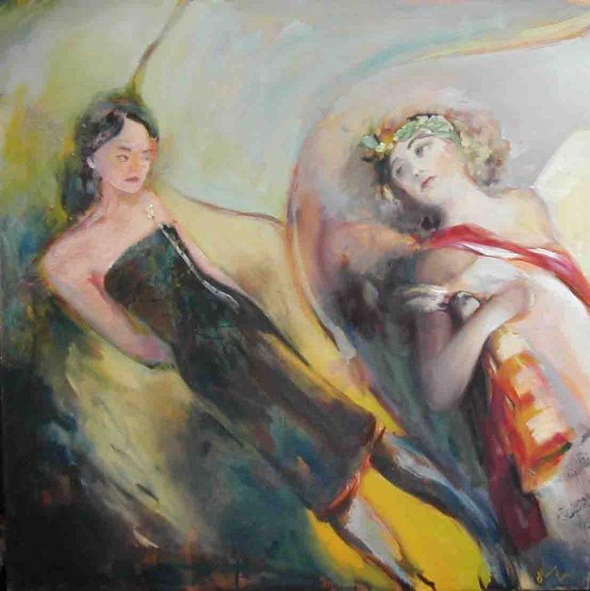 Peinture intitulée "Ange et perfection" par Claire Mercier, Œuvre d'art originale,